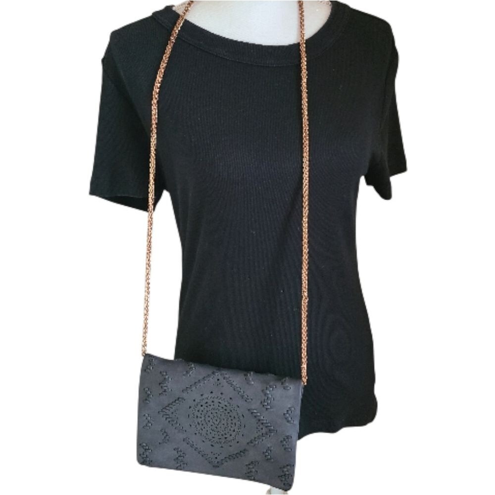 LAST CHANCE! free people street level faux leather envelope crossbody bag grey - Picture 2 of 7
